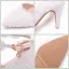 Chic / Beautiful White Wedding Shoes 2018 Lace Flower Pearl 8 cm Stiletto Heels Pointed Toe Wedding High Heels