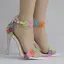 Amazing / Unique Multi-Colors Outdoor / Garden Womens Shoes 2018 Lace Flower Ankle Strap 6 cm Stiletto Heels Open / Peep Toe High Heels