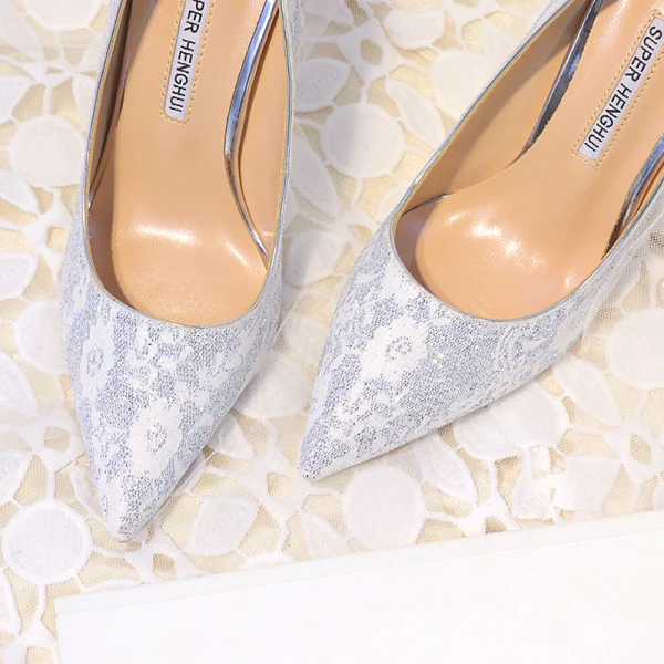 Scintillantes Doré Chaussure De Mariée 2018 Paillettes 10 cm Talons Aiguilles À Bout Pointu Mariage Escarpins