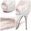 Romantique Argenté Chaussure De Mariée 2018 Paillettes 14 cm Talons Aiguilles Peep Toes / Bout Ouvert Mariage Talons Hauts