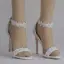 Modern / Fashion White Wedding Shoes 2018 Lace Flower Rhinestone Ankle Strap 11 cm Stiletto Heels Open / Peep Toe Wedding High Heels