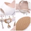 Mote Hvit Casual Kilehæl Damesko 2018 Perle Rhinestone Dusk Ankelstropp Peep Toe