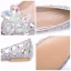 Glittrande Silver Brudskor 2018 Kristall Rhinestone Spetsiga Platt