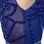 Modern / Fashion Royal Blue Chiffon See-through Evening Dresses  2018 A-Line / Princess Scoop Neck Sleeveless Pearl Rhinestone Beading Sweep Train Ruffle Formal Dresses