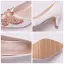 Style Chinois Blanche Chaussure De Mariée 2018 Perlage Papillon Faux Diamant Cristal Perle 5 cm Talons Aiguilles À Bout Pointu Mariage Escarpins