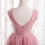 Charmant Rose Bonbon Volants Robe De Soirée 2021 Princesse Encolure Dégagée Sans Manches Perlage Paillettes Dos Nu Soirée Longue Robe De Ceremonie