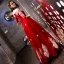 Moderne / Mode Rouge Robe De Soirée 2018 Princesse Appliques En Dentelle De l'épaule 1/2 Manches Dos Nu Longue Robe De Ceremonie
