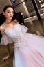 Élégant Rougissant Rose Robe De Soirée 2019 Princesse Appliques En Dentelle Perlage Faux Diamant Bretelles Spaghetti Dos Nu Manches Courtes Longue Robe De Ceremonie