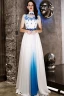 Chinese style Ivory Evening Dresses  2019 A-Line / Princess Organza Appliques Lace Rhinestone High Neck Sleeveless Floor-Length / Long Formal Dresses