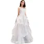 Chic / Beautiful White Prom Dresses 2019 A-Line / Princess Lace Cascading Ruffles Scoop Neck Backless Sleeveless Floor-Length / Long Formal Dresses