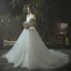 Elegant Elfenben Brudekjoler 2019 Prinsesse Av Skulderen Korte Ermer Ryggløse Chapel Train