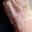 Chic / Beautiful Pearl Pink Prom Dresses 2019 Ball Gown Appliques Lace Off-The-Shoulder 1/2 Sleeves Backless Floor-Length / Long Formal Dresses