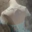Schöne Himmelblau Ballkleider 2019 Ballkleid Spitze Perle Pailletten Rundhalsausschnitt Rückenfreies Kurze Ärmel Lange Festliche Kleider