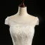Chic / Beautiful Champagne Wedding Dresses 2018 Ball Gown Beading Sequins Scoop Neck Short Sleeve Floor-Length / Long Wedding