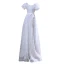 Scintillantes Blanche Robe De Soirée 2021 Princesse Encolure Dégagée Paillettes Manches Courtes Dos Nu Longue Robe De Ceremonie
