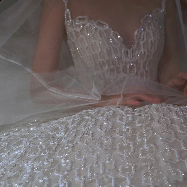 Luxury / Gorgeous High-end White Wedding Dresses 2021 Ball Gown Spaghetti Straps Sequins Sleeveless Backless Royal Train Wedding
