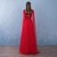 Abordable Rouge Robe De Bal 2019 Princesse Perlage Noeud V-Cou Sans Manches Dos Nu Longue Robe De Ceremonie