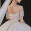 Luxury / Gorgeous Sexy White Wedding Dresses 2021 Ball Gown Scoop Neck Beading Rhinestone Short Sleeve Backless Royal Train Wedding