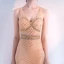 Scintillantes Champagne Robe De Soirée 2019 Trompette / Sirène Cristal Paillettes V-Cou Sans Manches Dos Nu Longue Robe De Ceremonie