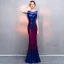 Charmant Rougissant Rose Robe De Soirée 2019 Trompette / Sirène Perlage Gland Encolure Dégagée Sans Manches Longue Robe De Ceremonie