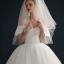 Modest / Simple High-end Ivory Ball Gown Satin Wedding Dresses 2021 Off-The-Shoulder Short Sleeve Backless Royal Train Wedding