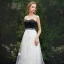 Moderne / Mode Blanche Robe De Soirée 2019 Princesse Bretelles Spaghetti Sans Manches Dos Nu Appliques Longue Robe De Ceremonie
