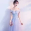 Schöne Himmelblau Brautjungfernkleider 2018 A Linie Mit Spitze Applikationen Perle Off Shoulder Rückenfreies Ärmellos Lange Kleider Für Hochzeit
