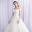 Élégant Ivoire Robe De Mariée 2019 Robe Boule De l'épaule Perlage En Dentelle Appliques Manches Courtes Dos Nu Longue