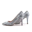 Glittrande Silver Brudskor 2019 Läder Kristall Rhinestone 9 cm Stilettklackar Spetsiga Bröllop Pumps