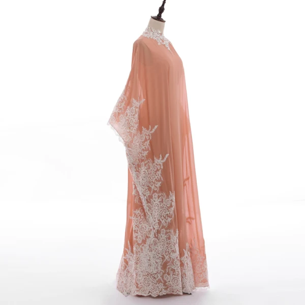 Vintage 2 Bit Pärla Rosa Aftonklänningar 2018 Prinsessa Urringning Appliqués Spets Långärmad Långa Formella Klänningar