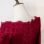 Elegante Bordeaux Avondjurken 2019 Trompet / Zeemeermin Kant Bloem Vierkante Halslijn Kralen Kristal Pailletten Suede Lange Mouwen Lange Gelegenheid Jurken