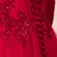 Chic / Beautiful Burgundy Prom Dresses 2019 A-Line / Princess Scoop Neck 3/4 Sleeve Beading Lace Sequins Crystal Backless Floor-Length / Long Formal Dresses
