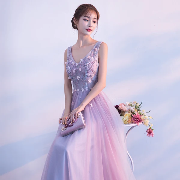 Chic / Beautiful Prom Dresses 2018 A-Line / Princess Beading Crystal Pearl Appliques V-Neck Backless Sleeveless Floor-Length / Long Formal Dresses