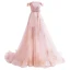 Mode Perle Rose Robe De Soirée 2021 Princesse De l'épaule Glitter Perlage Faux Diamant Paillettes Sans Manches Dos Nu Train De Balayage Robe De Ceremonie