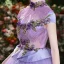 Affordable Lilac Prom Dresses 2019 Ball Gown High Neck Crystal Lace Flower Short Sleeve Backless Floor-Length / Long Formal Dresses