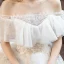 Modern / Fashion Ivory Wedding Dresses 2019 Ball Gown Off-The-Shoulder Lace Flower Short Sleeve Backless Cathedral Train
