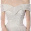 Elegant Ivory Wedding Dresses 2019 A-Line / Princess Off-The-Shoulder Lace Backless Short Sleeve Flower Cathedral Train
