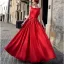 Vintage / Retro Red Maxi Dresses 2019 A-Line / Princess Scoop Neck Sleeveless Bow Backless Floor-Length / Long Womens Clothing