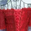 Luxury / Gorgeous Red Formal Dresses 2017 Lace Flower Bow Sequins Square Neckline Short Sleeve Floor-Length / Long A-Line / Princess Evening Dresses