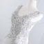 Chic / Belle Gris Fait main Perlage Robe De Soirée 2018 Trompette / Sirène Dentelle Fleur Paillettes V-Cou Dos Nu Sans Manches Train De Balayage Robe De Ceremonie