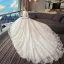 Luxury / Gorgeous Beige Wedding Dresses 2019 A-Line / Princess Scoop Neck Beading Pearl Sequins Lace Flower Long Sleeve Backless Royal Train
