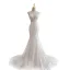 Sexy Simple Ivoire Trompette / Sirène Robe De Mariée 2021 Bretelles Spaghetti Sans Manches Dos Nu En Dentelle Fleur Cathedral Train Mariage