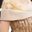 Modern / Fashion Gold Evening Dresses  2019 A-Line / Princess Scoop Neck Beading Sequins Short Sleeve Backless Metal Sash Floor-Length / Long Formal Dresses
