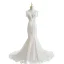 Charmant Blanche Trompette / Sirène Robe De Mariée 2021 V-Cou Perlage Gland En Dentelle Fleur Sans Manches Dos Nu Cathedral Train Mariage