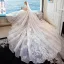 Charming Ivory Wedding Dresses 2019 A-Line / Princess Off-The-Shoulder Lace Flower Sleeveless Backless Royal Train