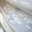 Audrey Hepburn-stijl Champagne Trouwjurken 2019 A lijn Ronde Hals Kant Bloem Pailletten 3/4 Mouwen Ruglooze Cathedral Train