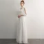 Élégant Ivoire Robe De Soirée 2019 Princesse Encolure Dégagée Gland 3/4 Manches Longue Robe De Ceremonie