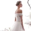 Elegant Ivory 2019 Wedding Dresses A-Line / Princess Off-The-Shoulder Beading Sequins Lace Flower Short Sleeve Backless Royal Train