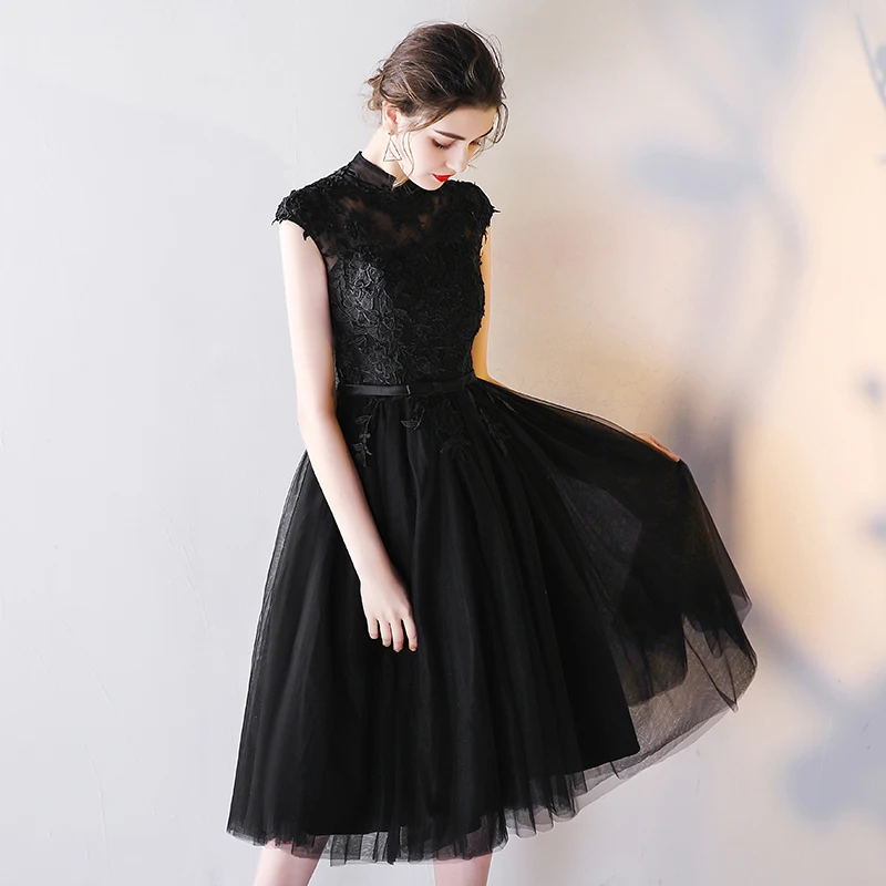 slim fit dress slacks Zapaka Women Satin Graduation Dress One Shoulder A Line Simple Little Black Dress, Black White / US24W main image 0
