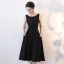Modest / Simple Black Homecoming 2019 Graduation Dresses A-Line / Princess Scoop Neck Sleeveless Backless Knee-Length Formal Dresses